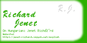 richard jenet business card